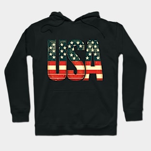 Patriotic Pride: Vintage American Flag Hoodie